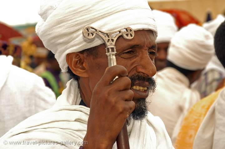 a priest with his staff, Timkat festival, Addis Ababa