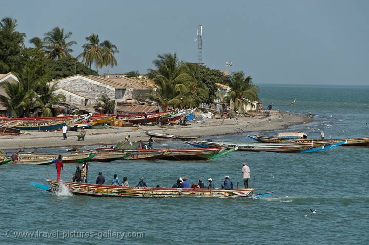 Pictures Of Gambia-0001 - Fishing Pirogues On The Mouth Of The Gambia 