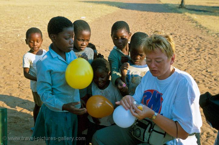 balloons, on the road in Tanzania