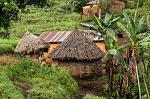 villages on the slopes of the vulcano, Parque National des Virunga