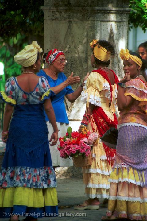 women in traditional dress, Havana