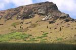 moai at the slopes of Ranga Roa