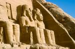 giant statues at the Temple of Ramses II