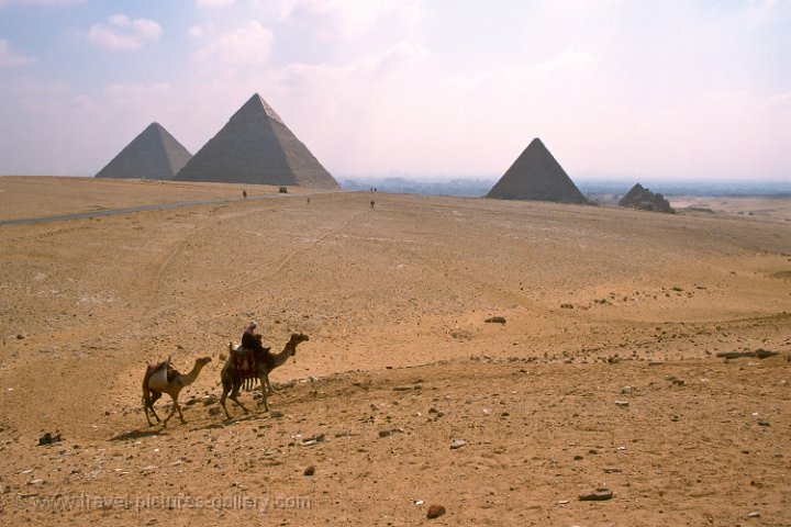 the three Great Pyramids Cheops, Chefren and Mykerinos