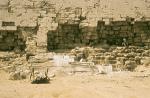 men restoring the base of the Bent Pyramid of Sneferu