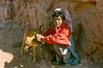 Bedouin boy and his dog, Sinai Desert
