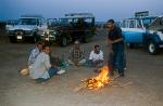 desert trip crew at the campfire