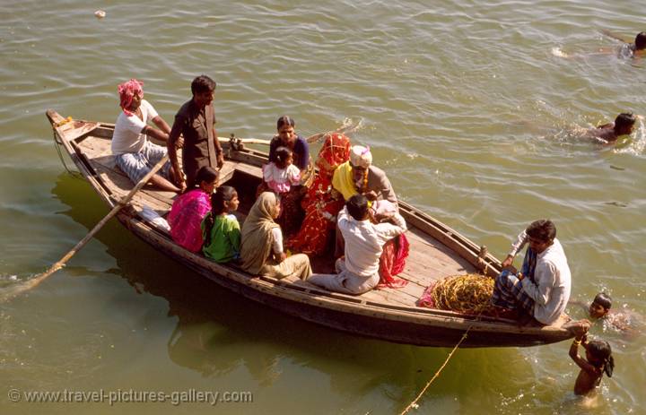 wedding ceremony on the River Ganges, Varanasi, India