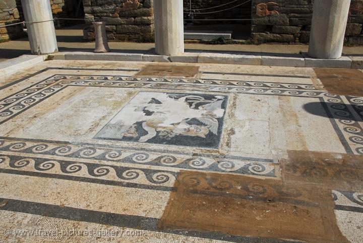 Pictures of Greece - Delos-0038 - house of Dionysus floor mosaic