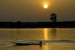 boat on the Niger at sunset