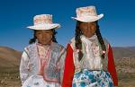Aymara girls in festive dress, Arequipa, Peru