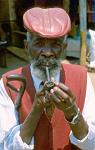 man smoking a pipe, Zambia
