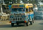 brightly decorated local bus