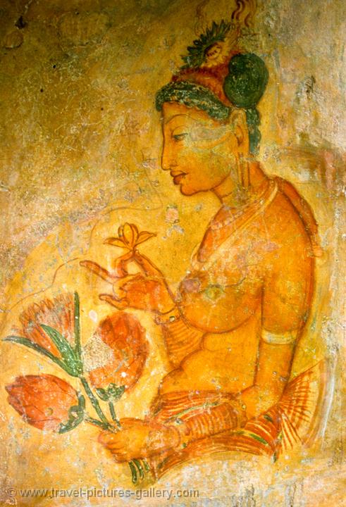Pictures of Sri Lanka - Sigiriya-0008 - ancient paintings (fresco ...