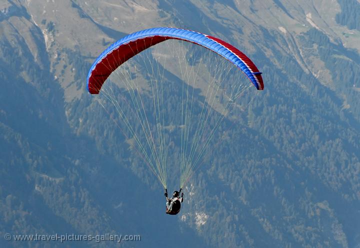 parasailing, (paragliding) in magnificent scenery