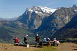 tourists enjoying the views, Wetterhorn, Grindelwald