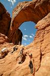 climbing the windows, Arches National Park