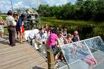 tourists getting ready for the airboat ride