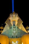 laser beam and Sfinx at the Luxor Casino