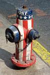 stars and stripes on a firefighting water outlet